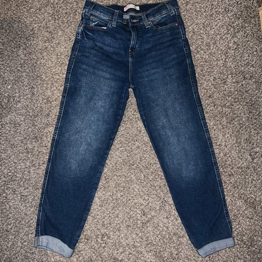Size 26 Signature by Levi Strauss Cropped Cuffed Jeans | High Rise Mom Jean